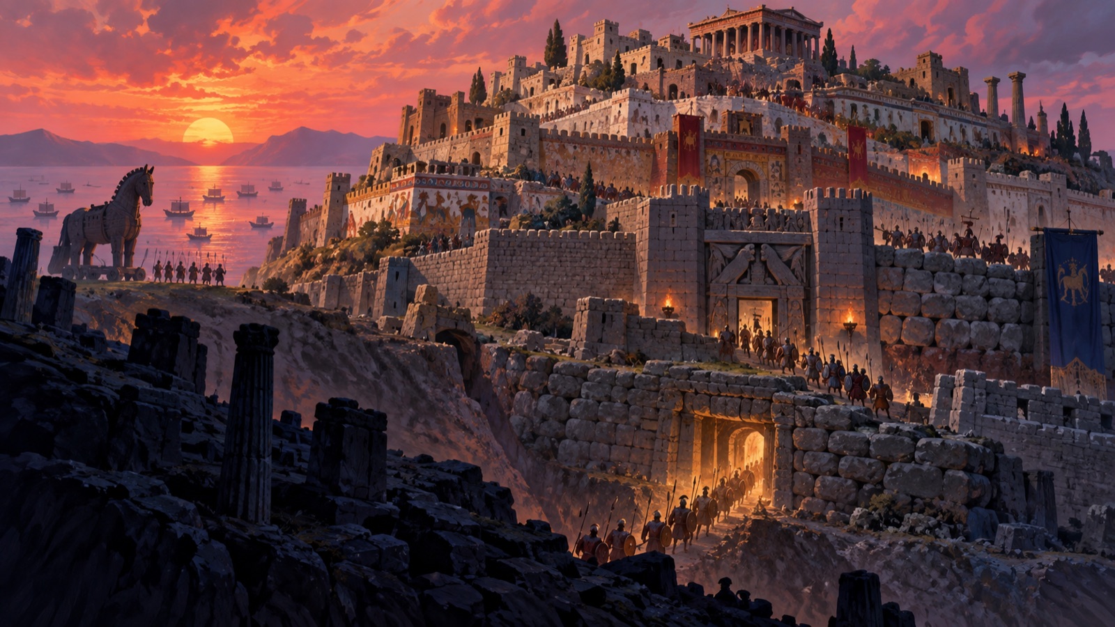 Illustration for Nine Cities at War